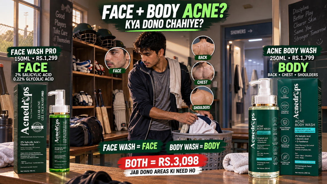ACNEDROPS Face Wash PRO + Body Wash – Do You Need Both for Face & Body Acne in Pakistan?