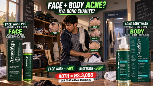 ACNEDROPS Face Wash PRO + Body Wash – Do You Need Both for Face & Body Acne in Pakistan?