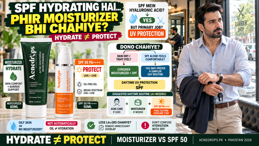Acne Moisturizer vs SPF 50 – If Sunscreen Is Hydrating, Do You Need Both? Pakistan 2026