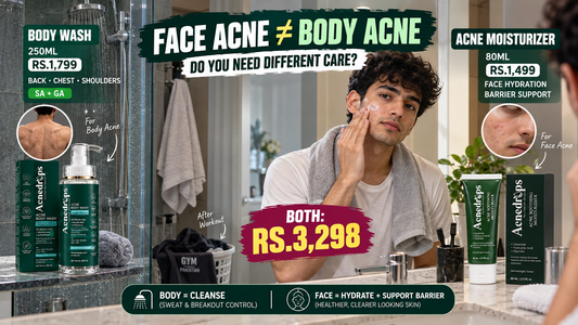 ACNEDROPS Body Wash + Moisturizer – Do Face & Body Acne Need Different Skincare?