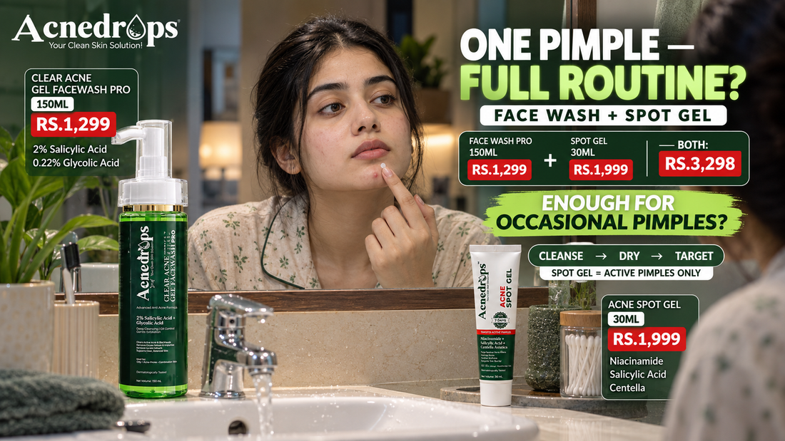 ACNEDROPS Face Wash + Spot Gel Rs.3,298 – Is This Enough for Occasional Active Pimples?