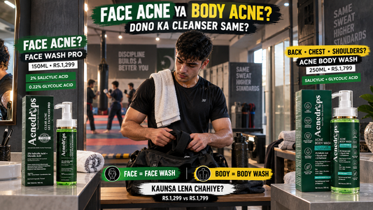 ACNEDROPS Face Wash PRO vs Acne Body Wash – Which One Should You Buy for Face vs Body Acne?