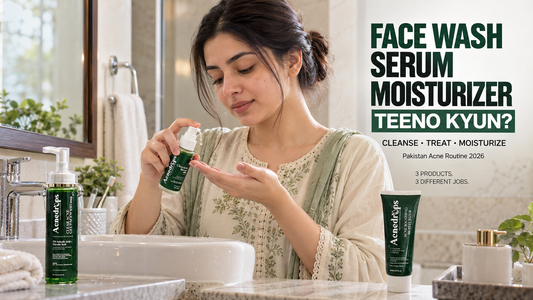 Face Wash + Serum + Moisturizer for Acne: Teeno Ka Kya Role Hai? Pakistan 2026