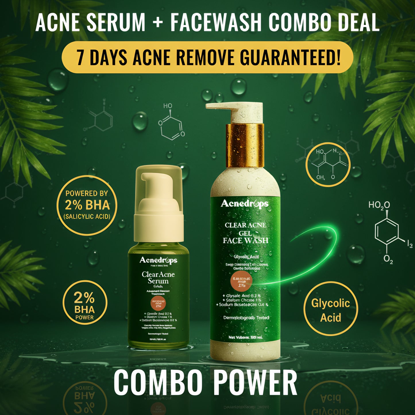 Clear Skin Combo – Acne Serum + Facewash (7 Days Acne Removal Guaranteed)