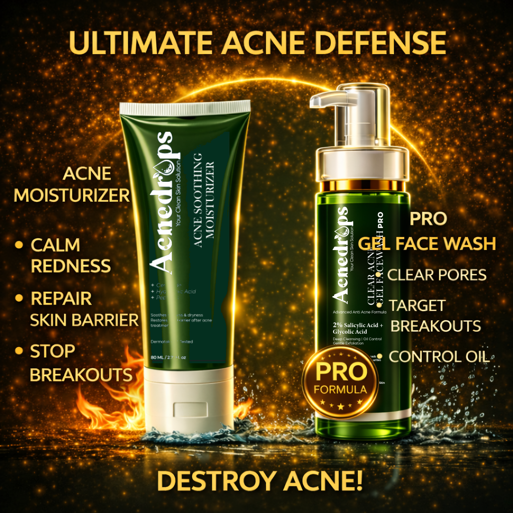 Clear Acne Gel Face Wash + Acne Soothing Moisturizer