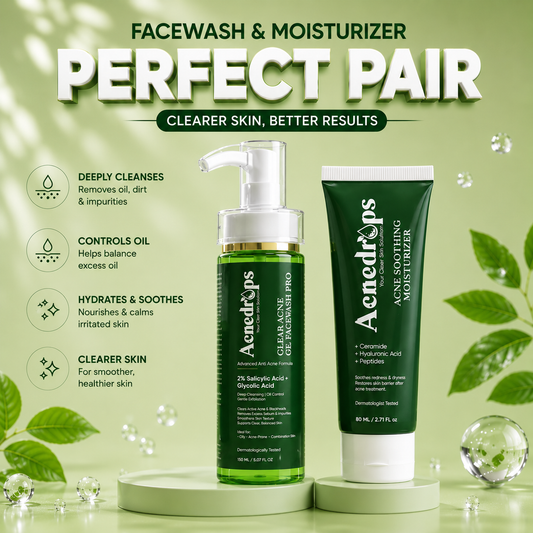 Clear Acne Gel Face Wash + Acne Soothing Moisturizer