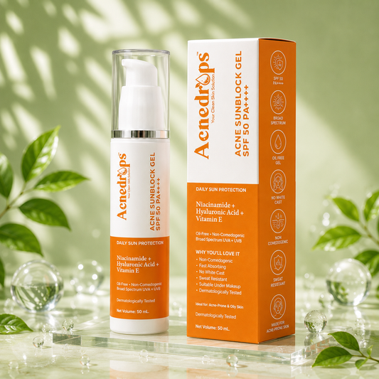 Oil-Free Acne Sunblock Gel SPF 50 PA++++ | Niacinamide + Hyaluronic Acid | 50ml